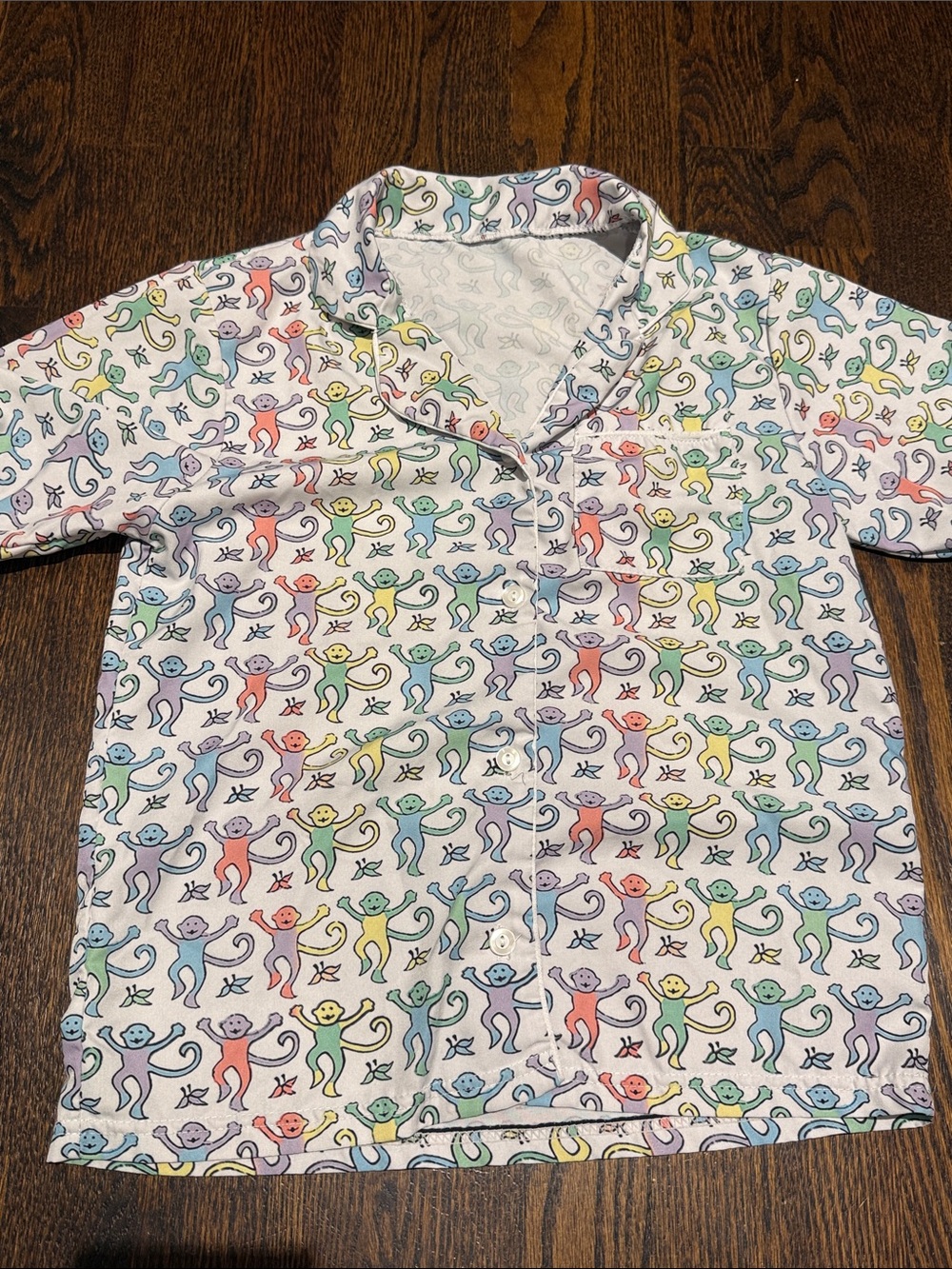 Kids Multicolor rainbow Monkey Print Pajama Set - Picture 2 of 10